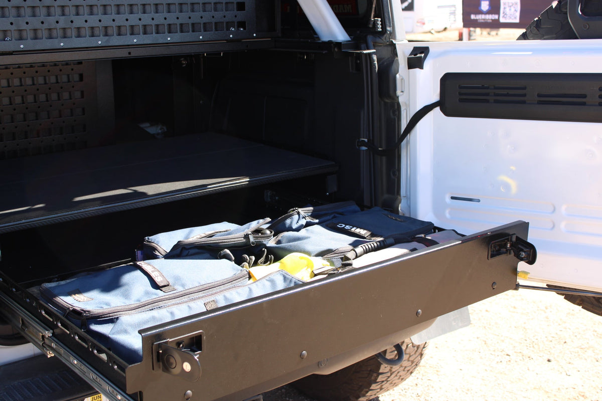 Diabolical Inc Bronco Complete Drawer System in a Ford Bronco 4-door