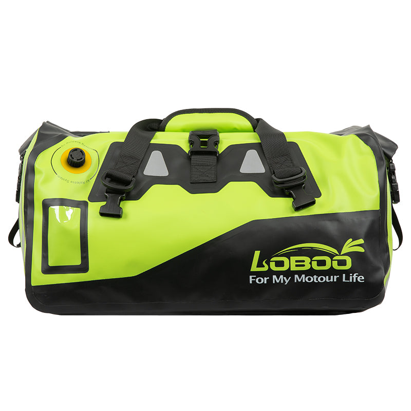 LOBOO Waterproof Motorcycle PVC Tail Bag  Magnetic Closure & Reflective Strips