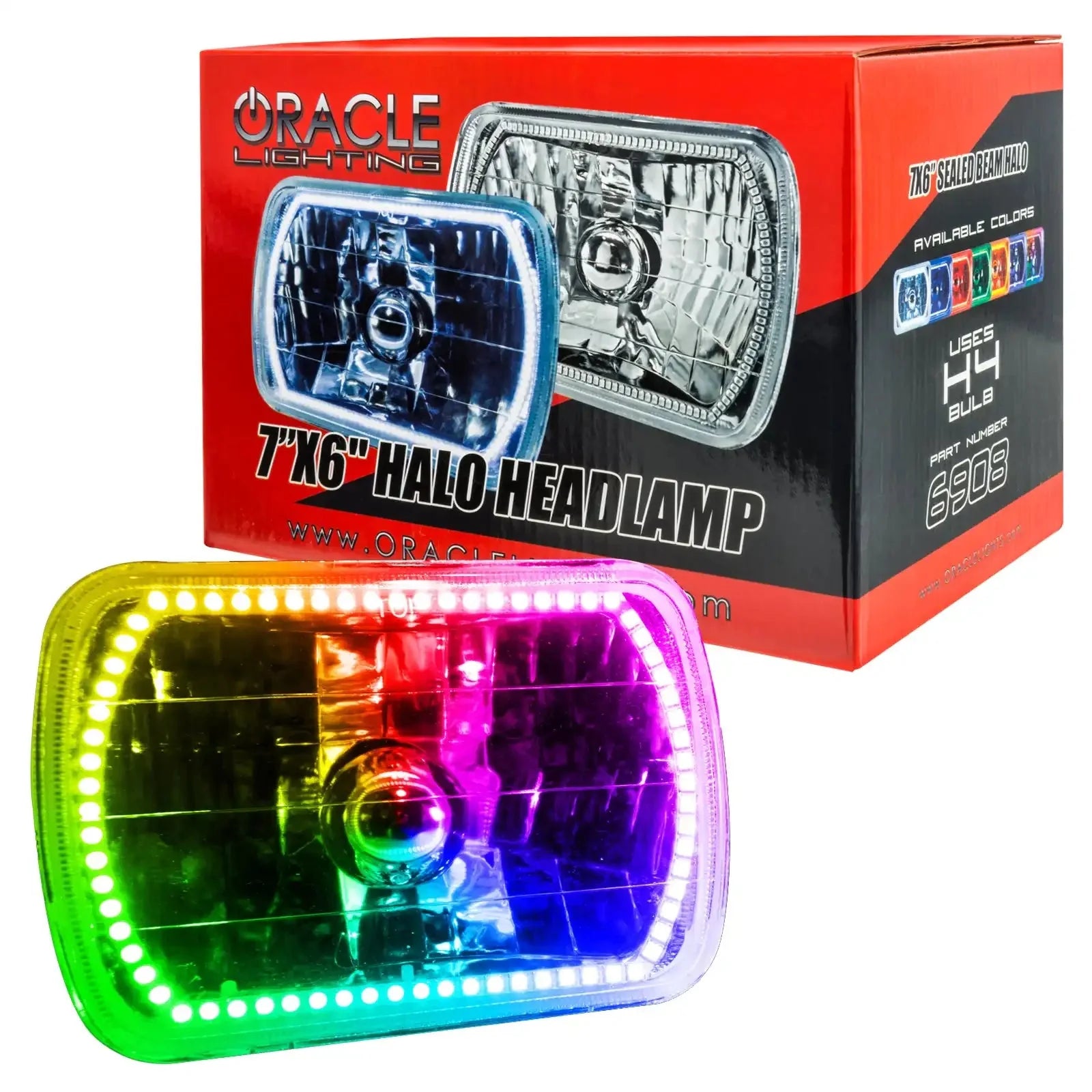 ORACLE Sealed Beam 7x6 H6054 Headlight with Pre-Installed SMD Halo