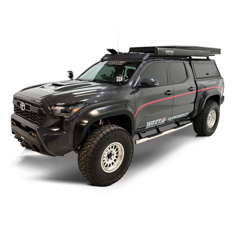 Westin E-Series 3 Nerf Step Bars, Double Cab, Polished, fits Toyota Tacoma