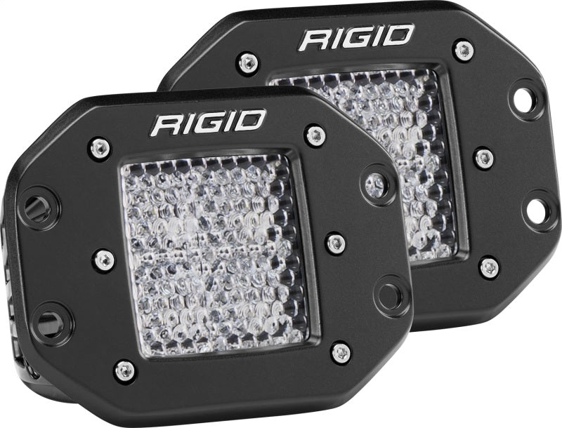 RIGID D-Series PRO Diffused LED Pods, Flush Mount, Pair