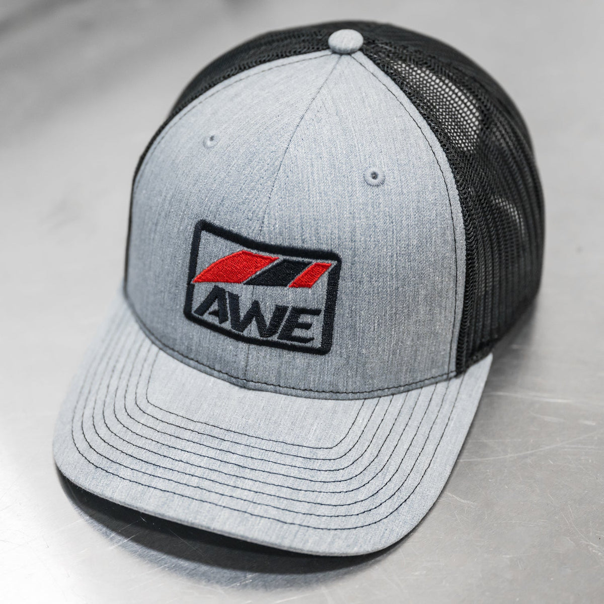 AWE meshback hat in heather gray for universal fit