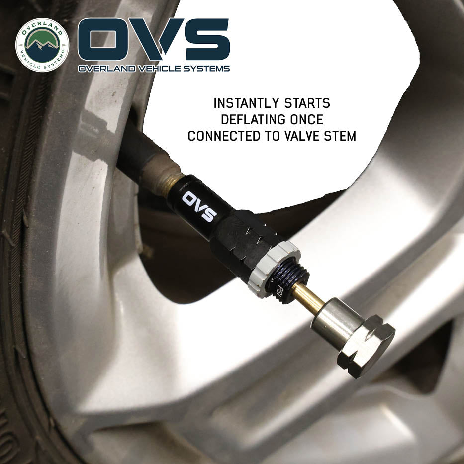 Overland Vehicle Systems 4 piece adjustable tire deflator kit with storage bag - view 5