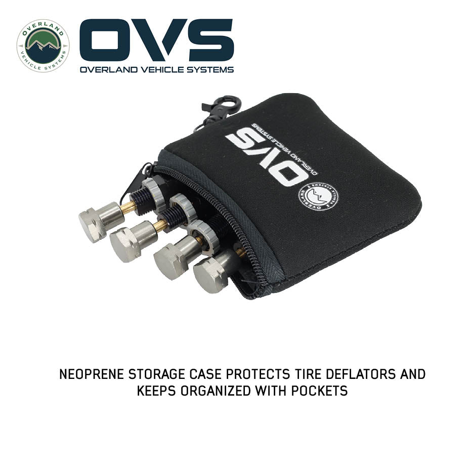 Overland Vehicle Systems 4 piece adjustable tire deflator kit with storage bag - view 7