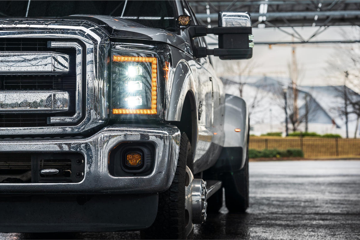 Morimoto Ford Super Duty (11-16) XB LED Headlights, Amber DRL, Triple Projector - LF505-A-ASM