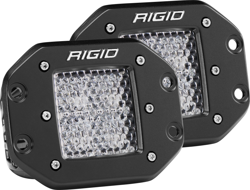 RIGID D-Series PRO Diffused LED Pods, Flush Mount, Pair