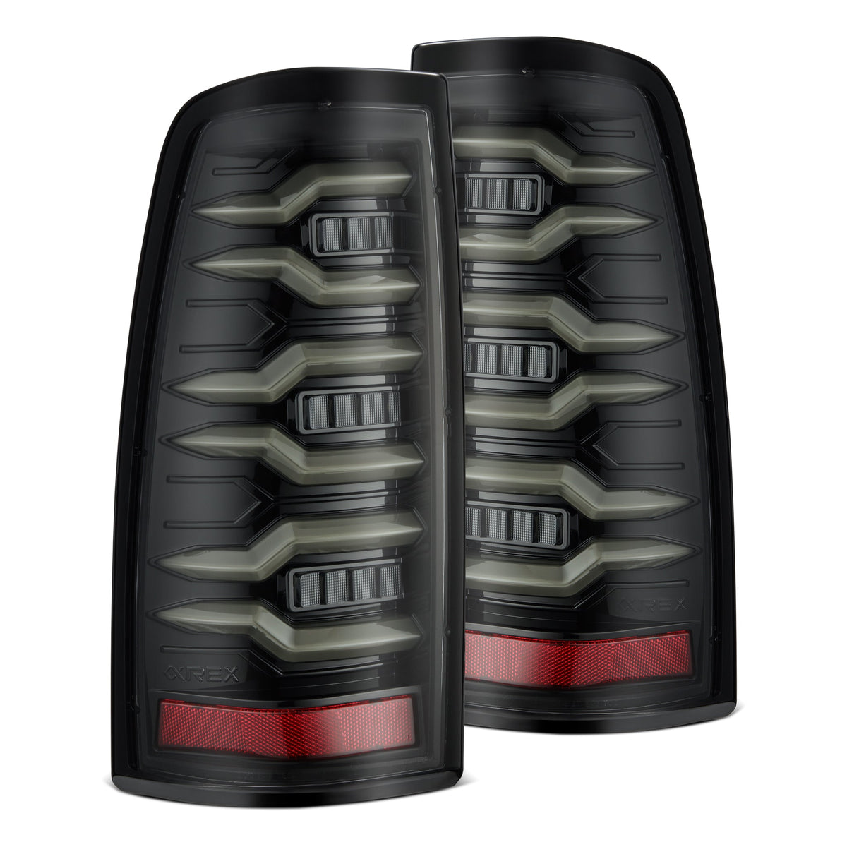 AlphaRex LUXX-Series LED Tail Lights for Chevrolet Silverado 1500 / Chevrolet Silverado HD 2500/3500 - Alpha-Black