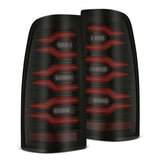 AlphaRex LUXX-Series LED Tail Lights for Chevrolet Silverado 1500 / Chevrolet Silverado HD 2500/3500 - Black Red