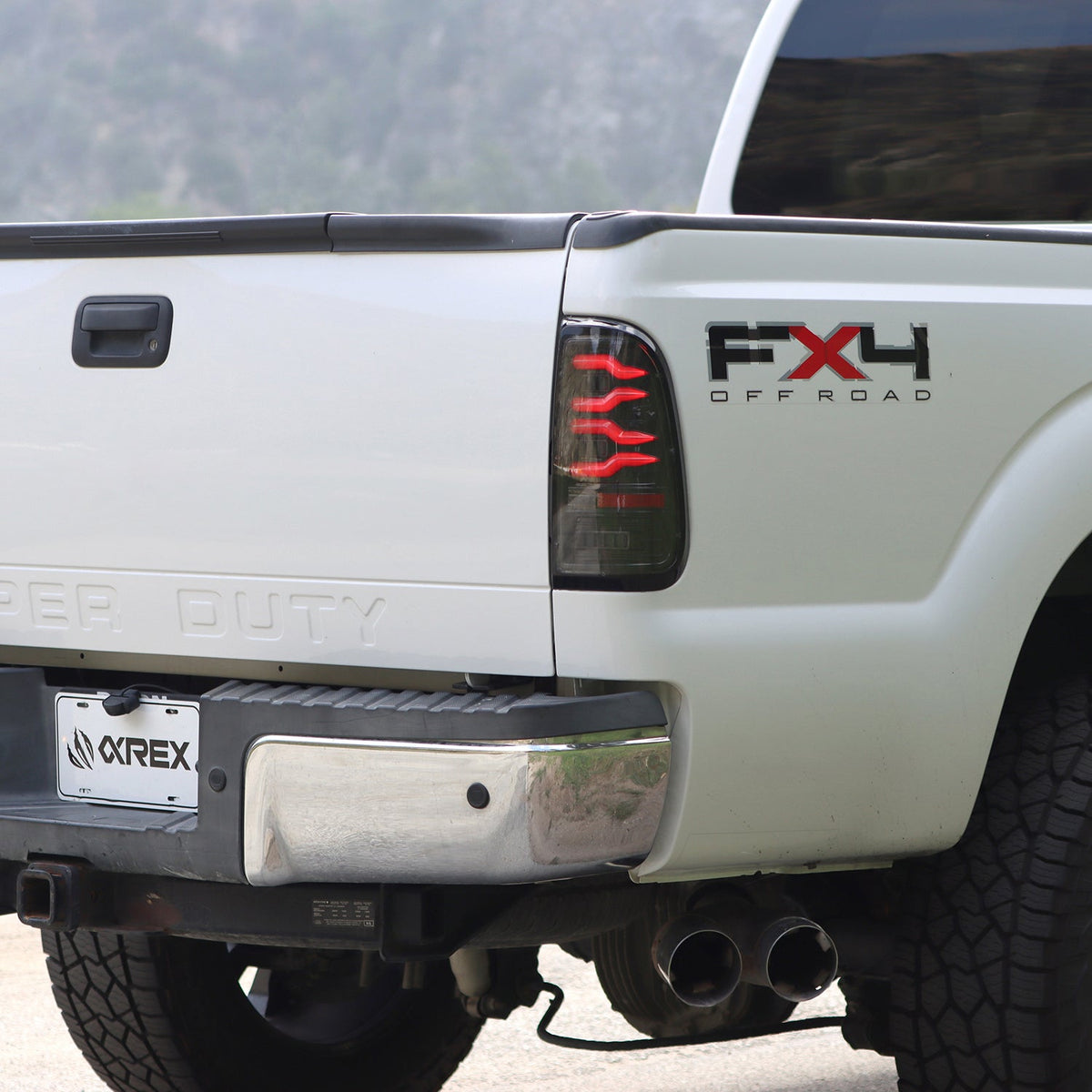 AlphaRex LUXX-Series LED Tail Lights for Ford Super Duty / Ford F-150 - Black Red