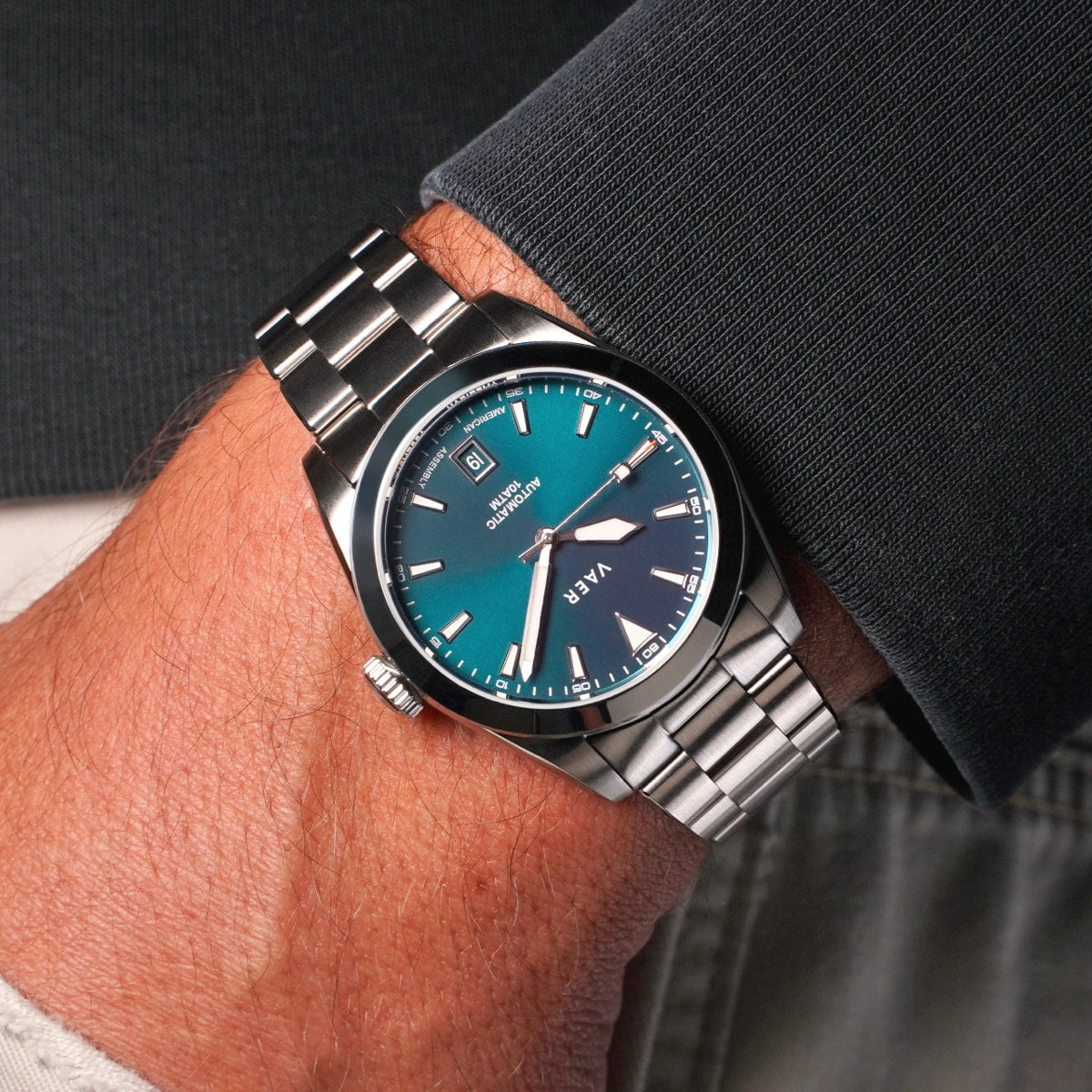 VAER A5 Atlas Green Auto Mens Watch - 38mm USA