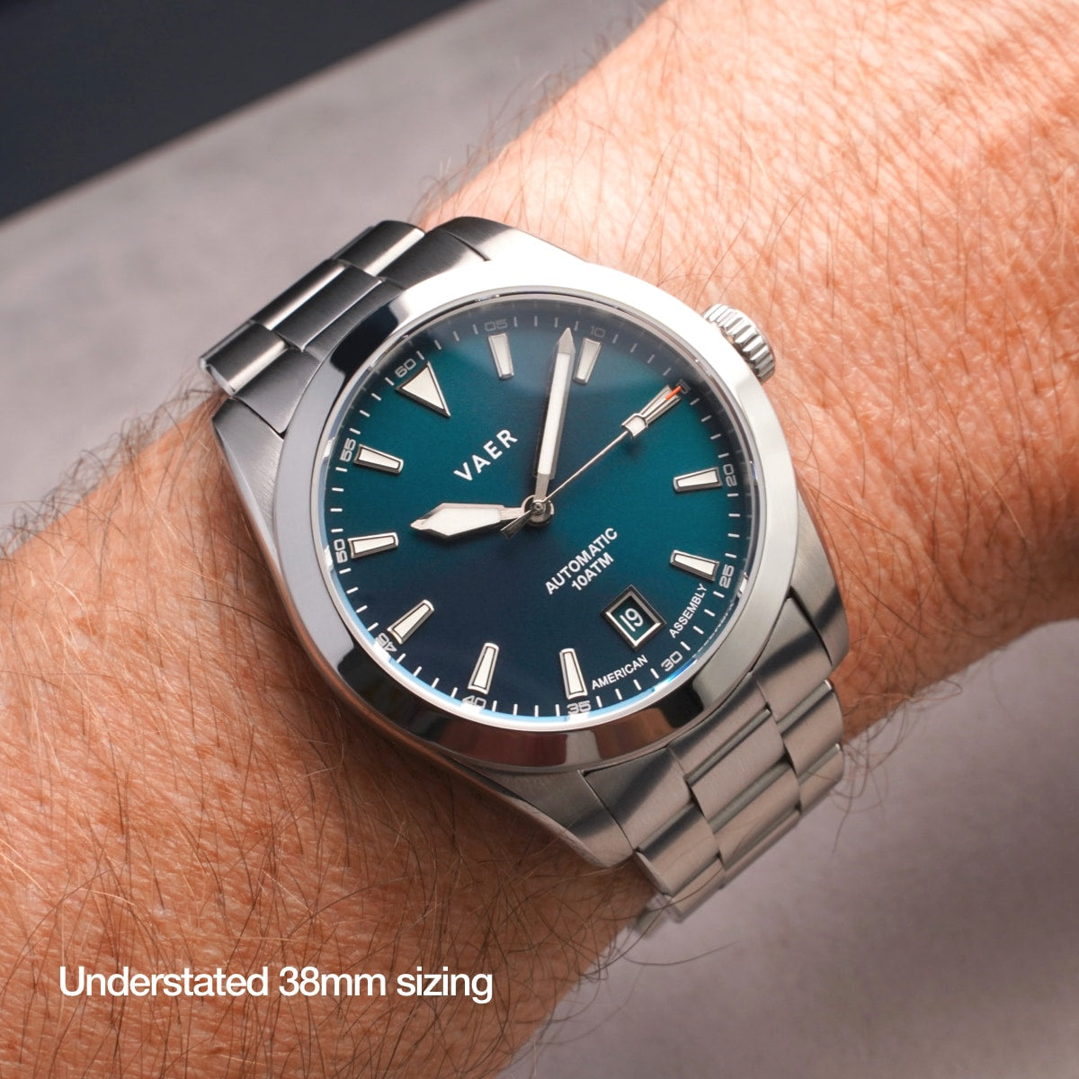 VAER A5 Atlas Green Auto Mens Watch - 38mm USA