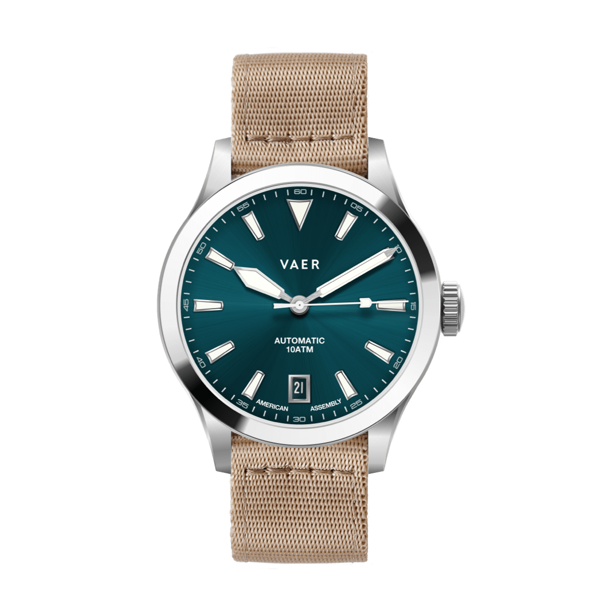 VAER A5 Atlas Green Auto Mens Watch - 38mm USA