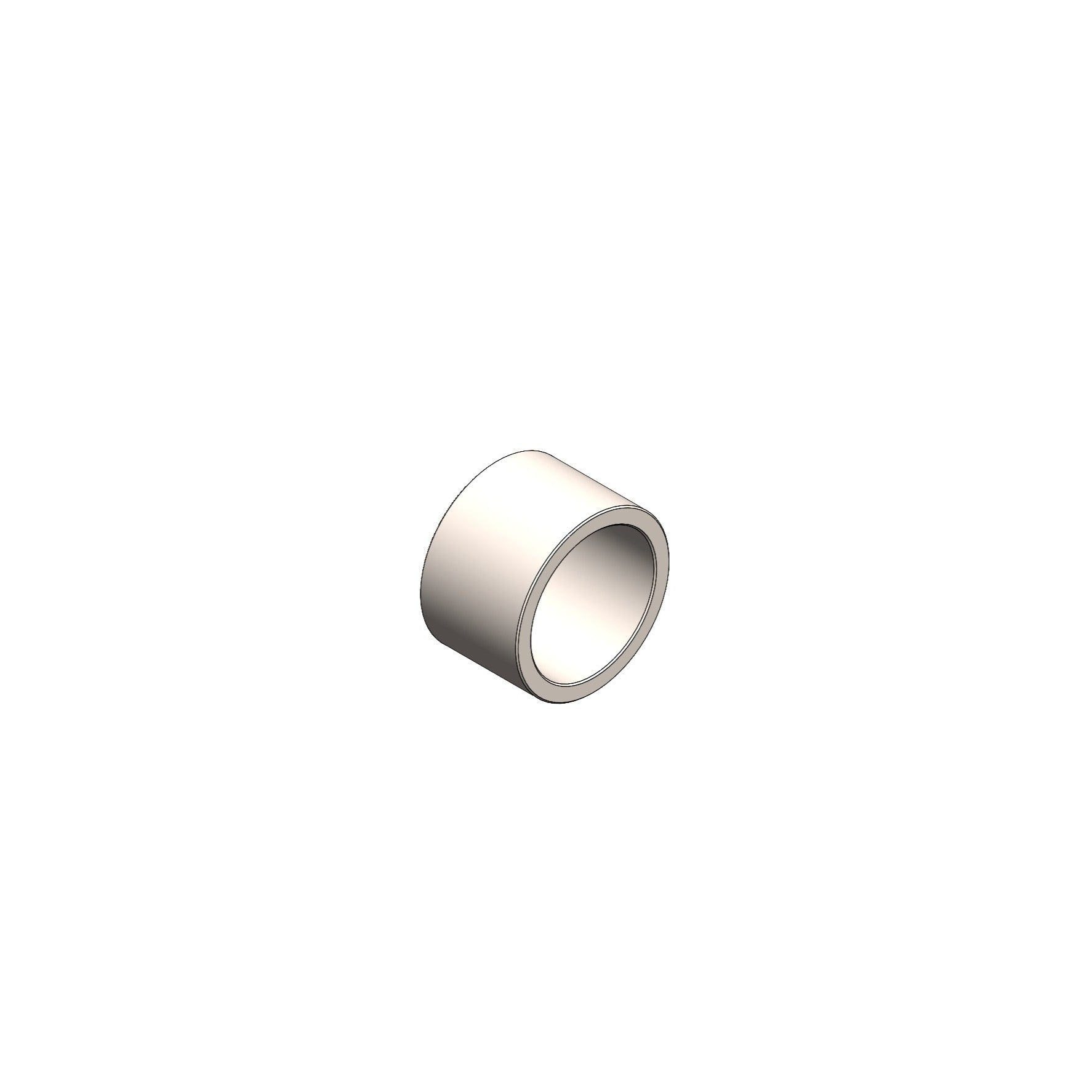 metal bushing sleeve for vehicle suspension, overlanding accessory, isolated on white
