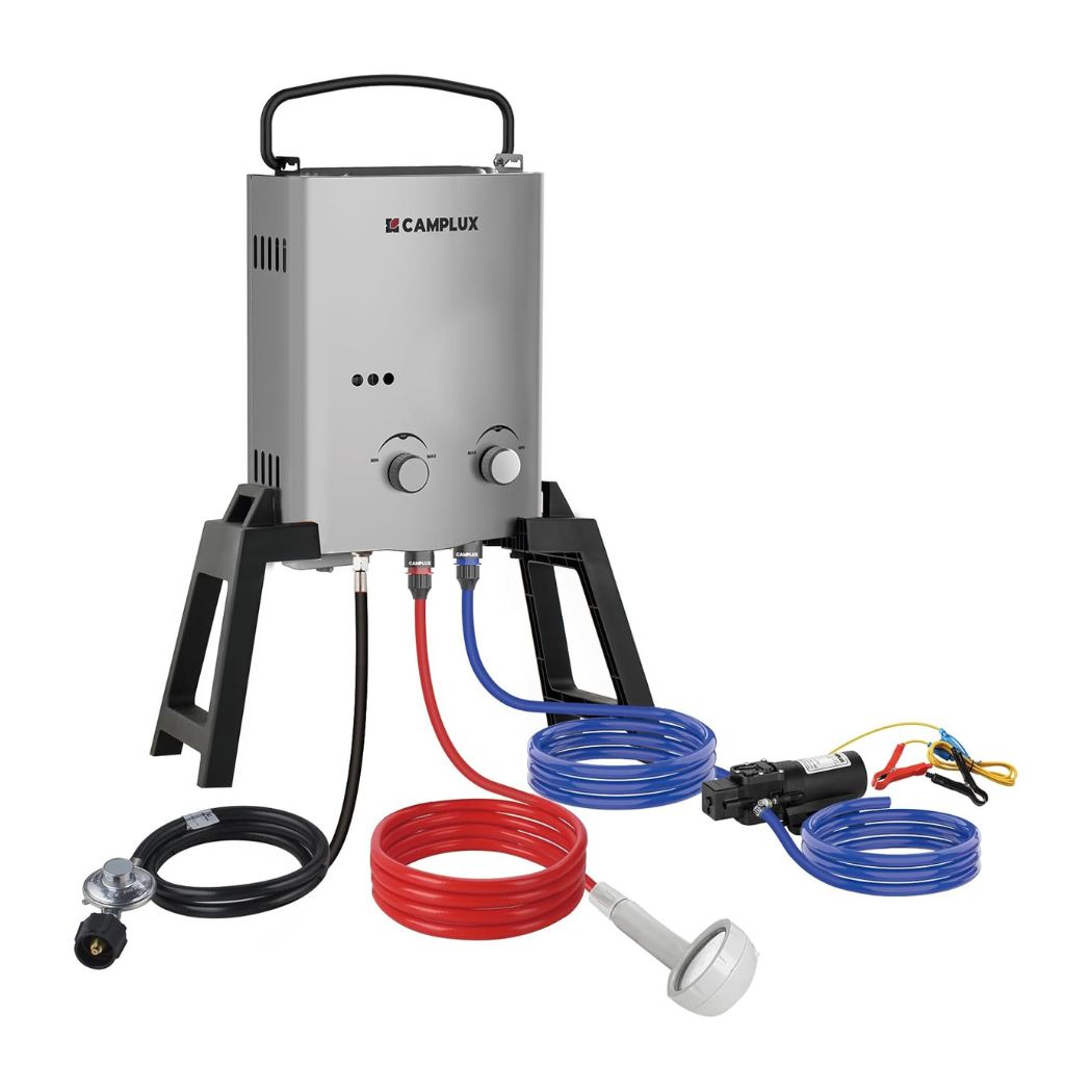 Camplux AY132MAX Portable Propane Water Heater, Pump Stand Kit