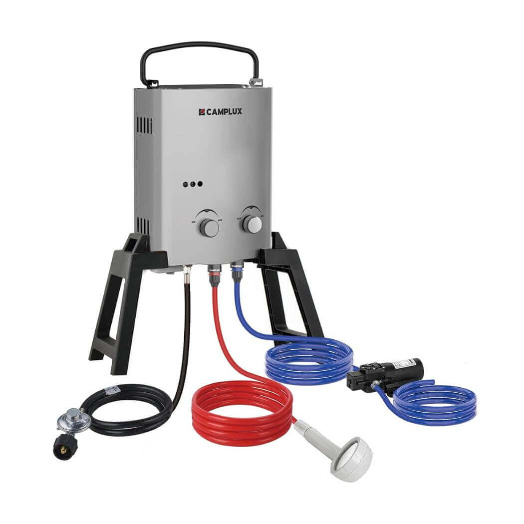 Camplux AY132MAX Portable Propane Water Heater, Pump Stand Kit