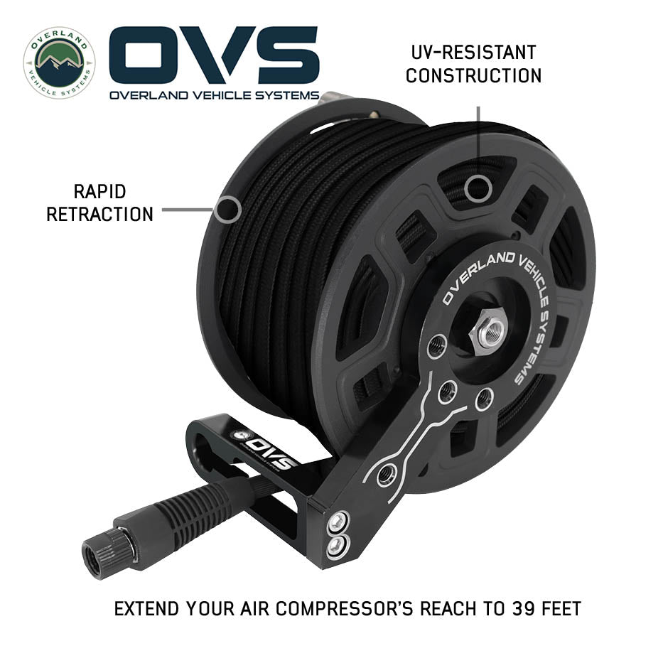 Overland Vehicle Systems ARK Air Reel Kit with 39 foot hose and mounting bracket - view 4