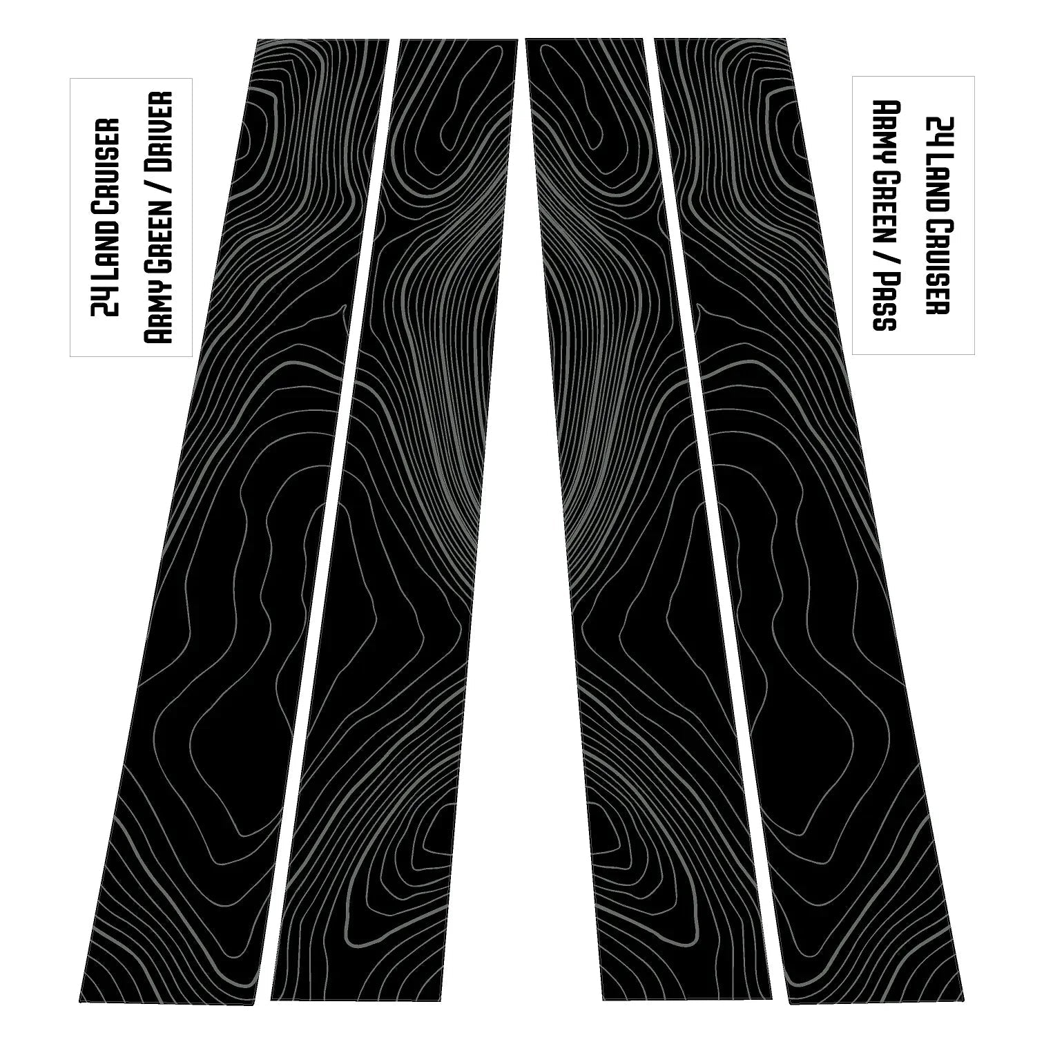 Topographic B Pillar Overlays - 2024+ Land Cruiser / GX 550