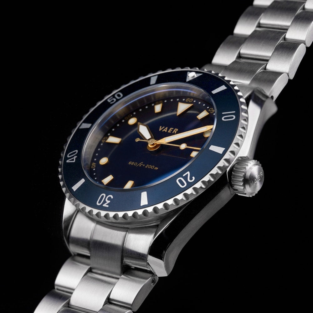 VAER DS4 Meridian Watch - Navy - Solar 38mm