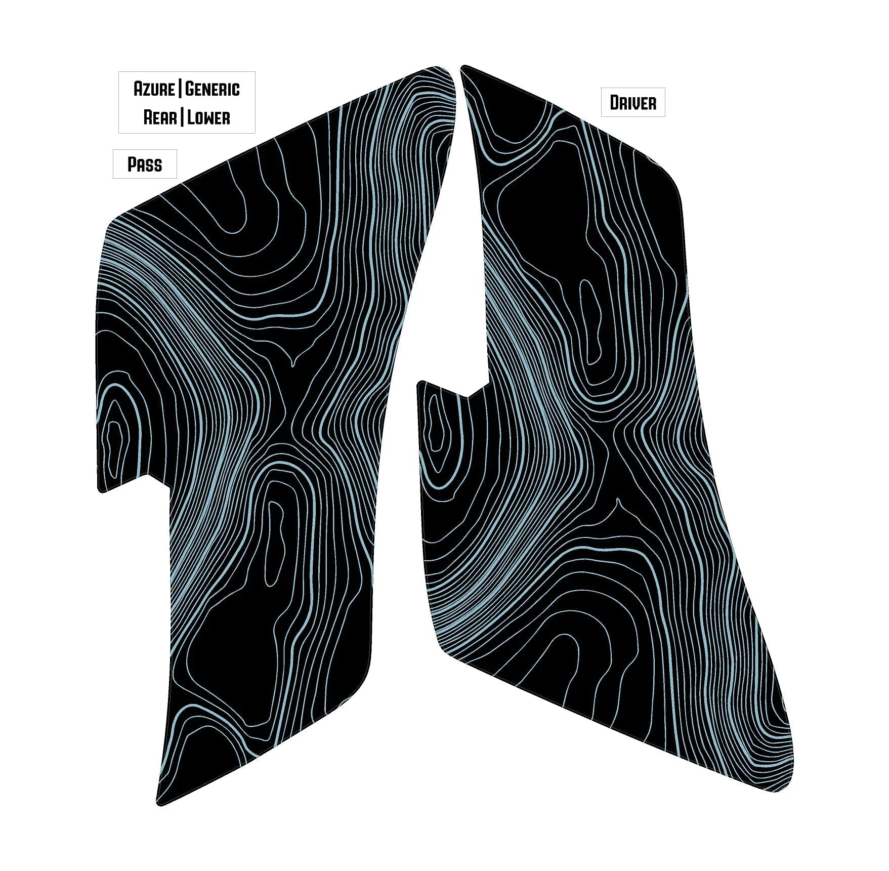 Topo Rear Interior Lower Door Card Insert Overlays (Printed Series) - 2021+ Bronco 4 Door