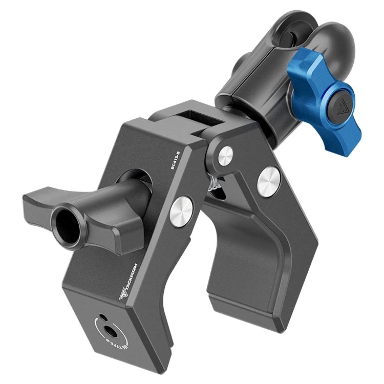 Tackform multi-mount bar clamp with short reach adapter and 20mm socket, universal fit