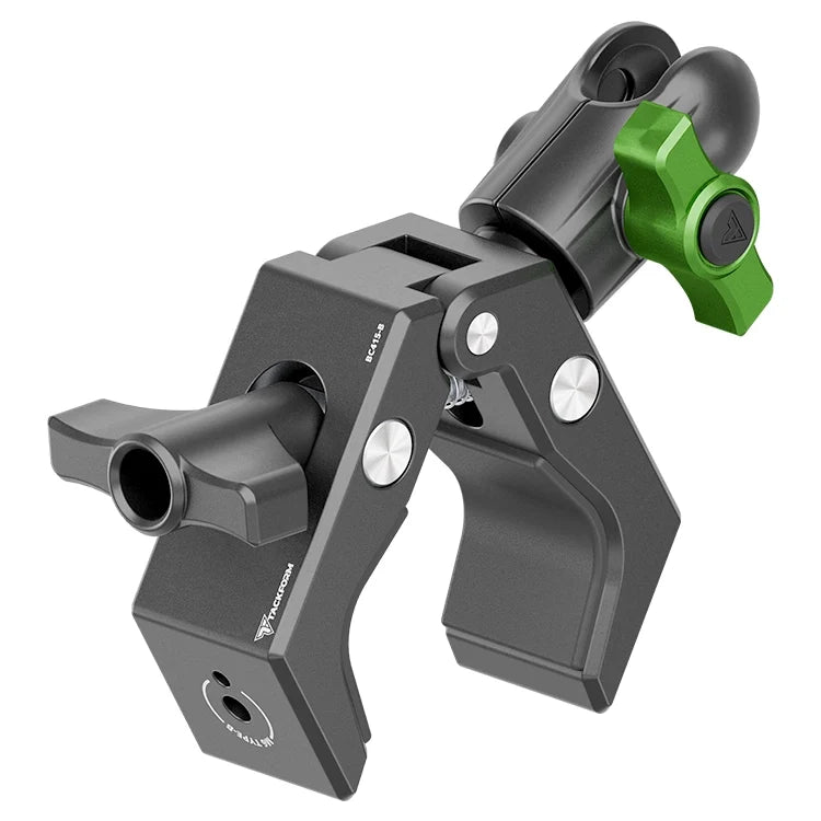 Tackform multi-mount bar clamp with short reach adapter and 20mm socket, universal fit