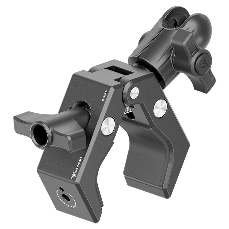 Tackform multi-mount bar clamp with short reach adapter and 20mm socket, universal fit