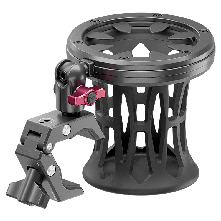 Tackform drink holder bar clamp with short reach arm for universal fit