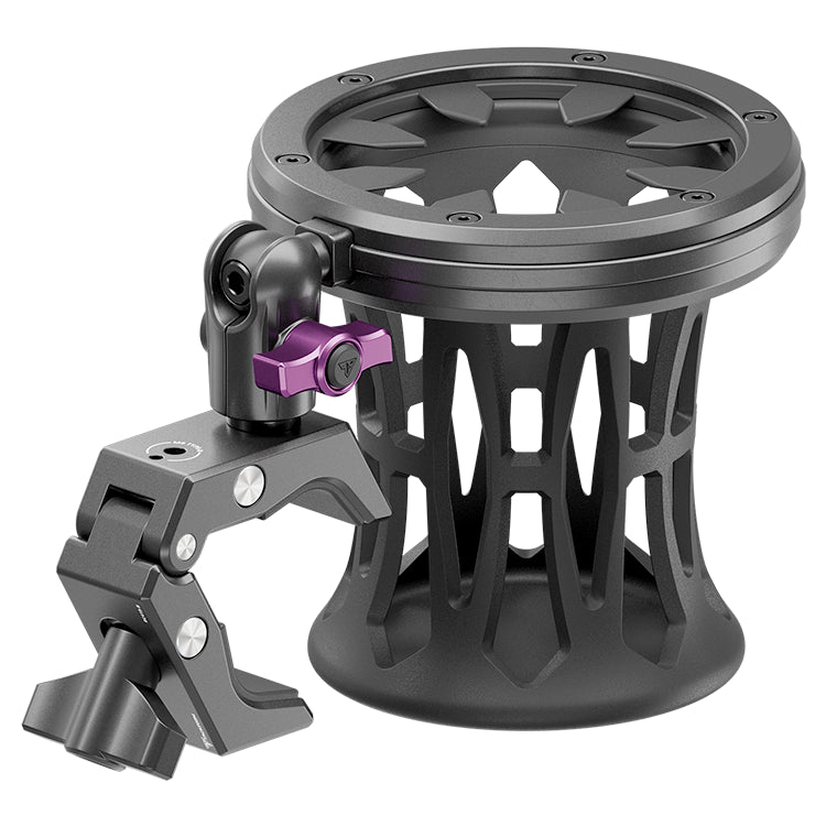 Tackform drink holder bar clamp with short reach arm for universal fit