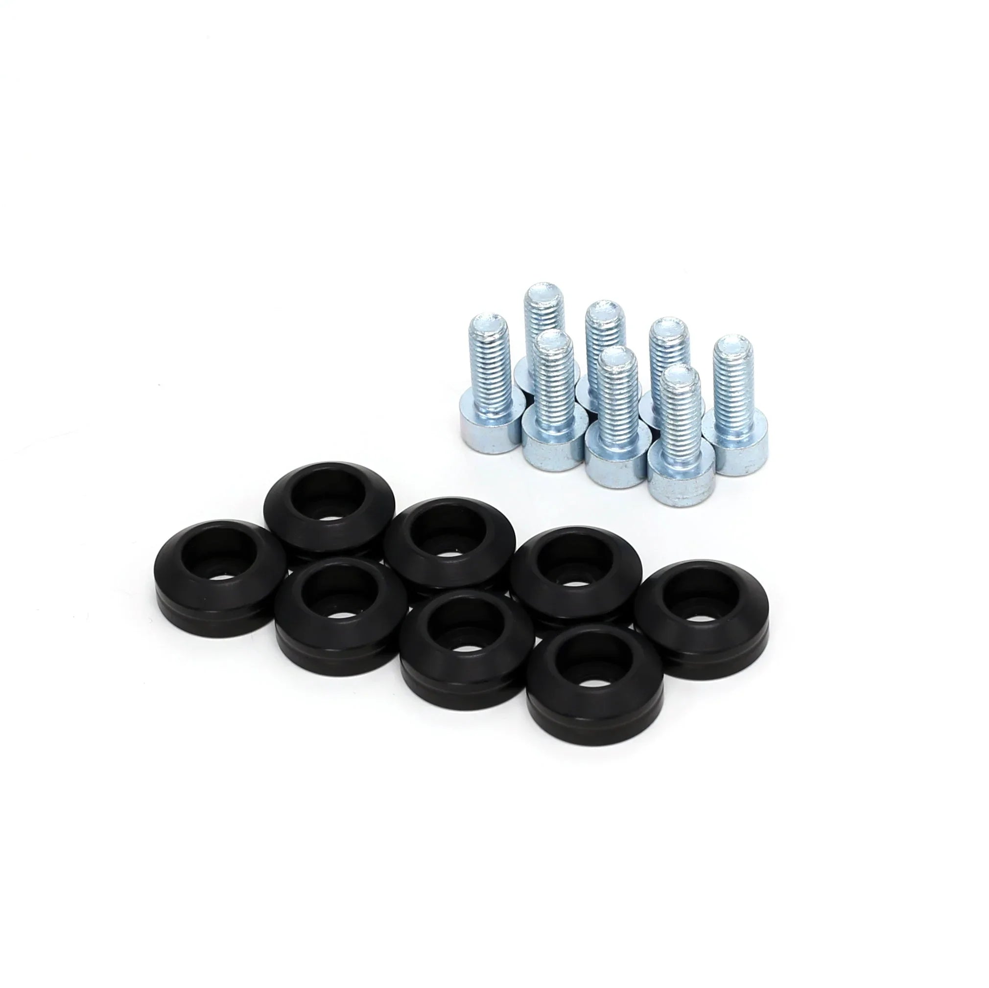 M6 bed dress-up hardware kit with black washers and silver bolts for vehicle accessories