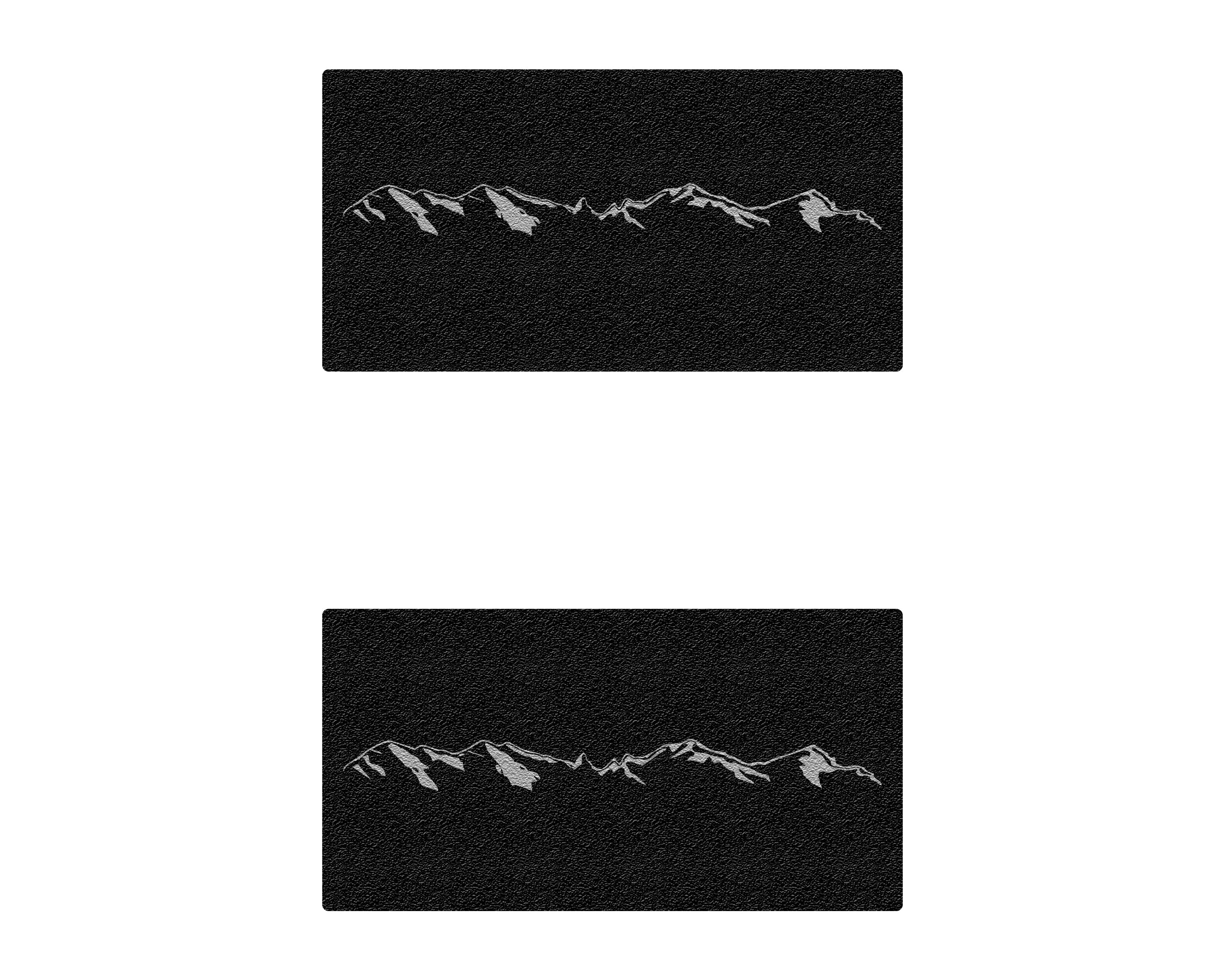 Rear Door Sill Accent Trim Fits 2021-2022 Ford Bronco No Rear Doors (4 Door Model) Black w/Mountain Logo(Gray)