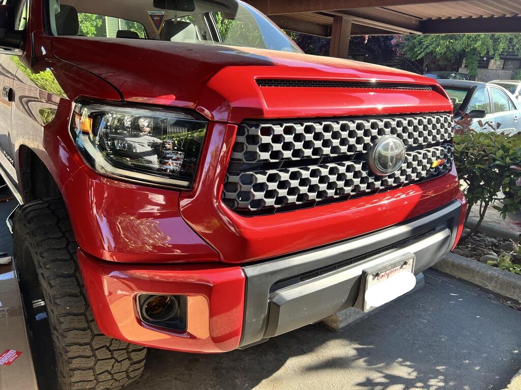 2014-2021 Toyota Tundra Grille Surround and Hood Bulge Overlay - Chrome Delete Kit