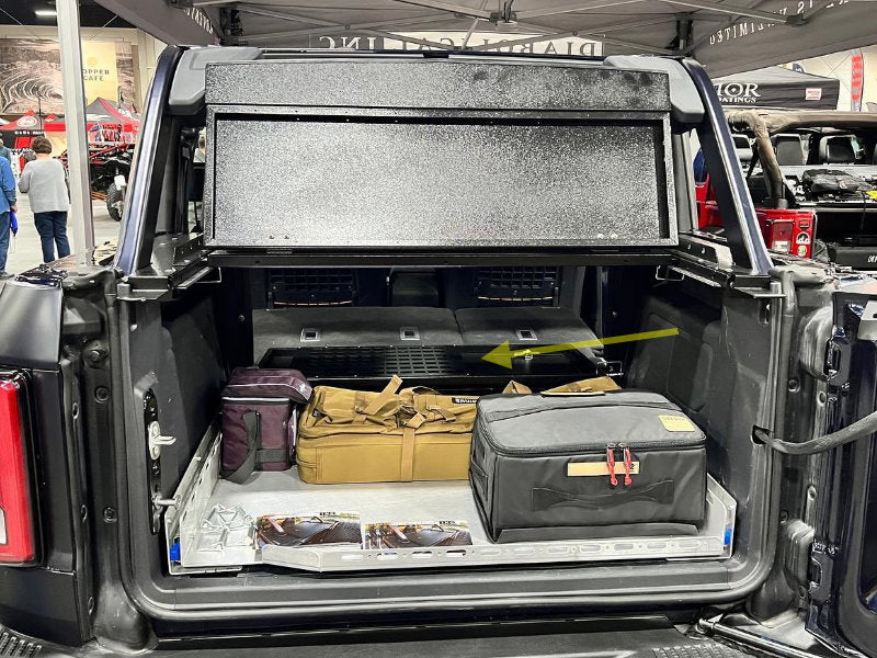 Diabolical Inc Bronco forward wall MOLLE panel installed