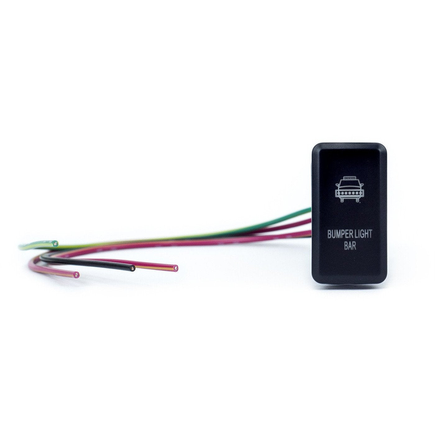 Bumper light bar switch with colored wiring for off-road vehicle installation