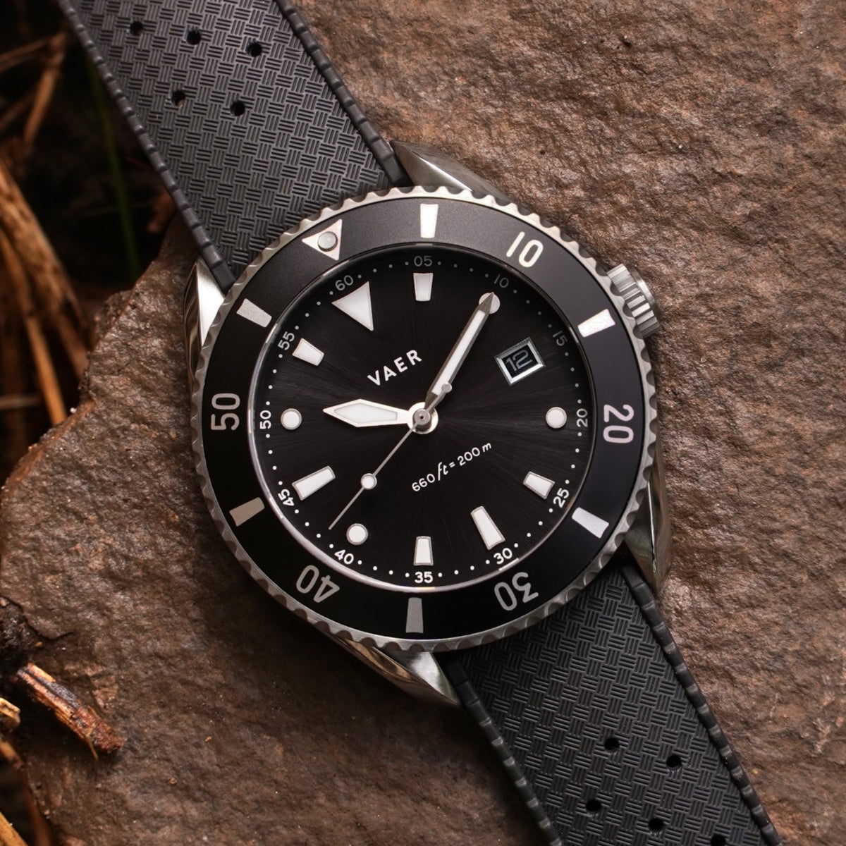 VAER DS4 Meridian Dive Watch - Black - Solar 42mm