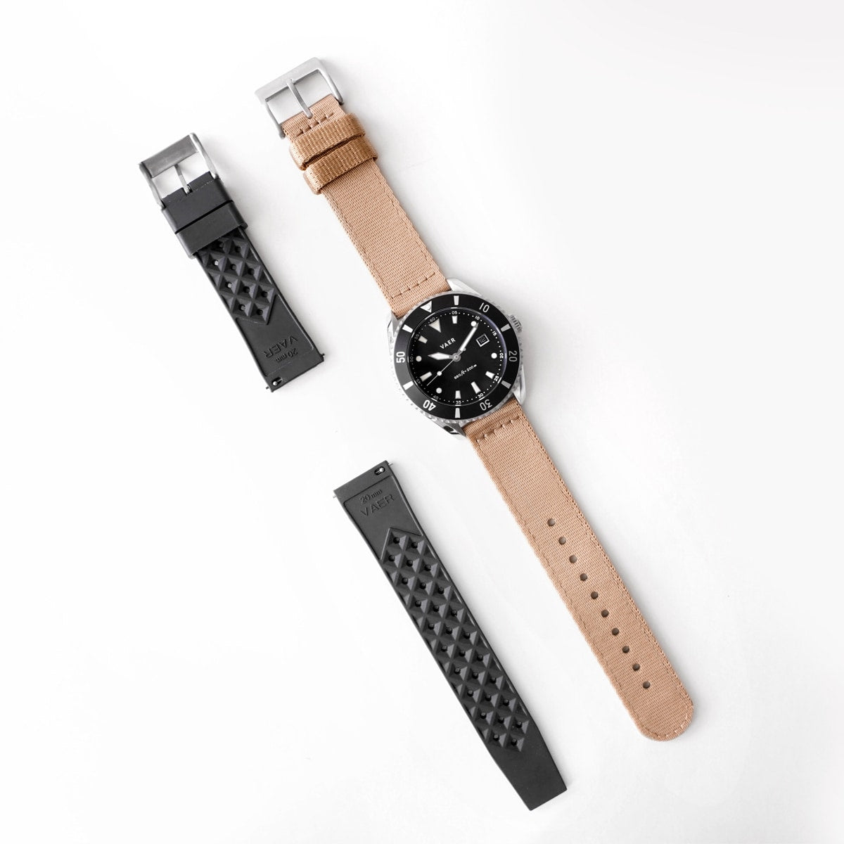 VAER DS4 Meridian Dive Watch - Black - Solar 42mm