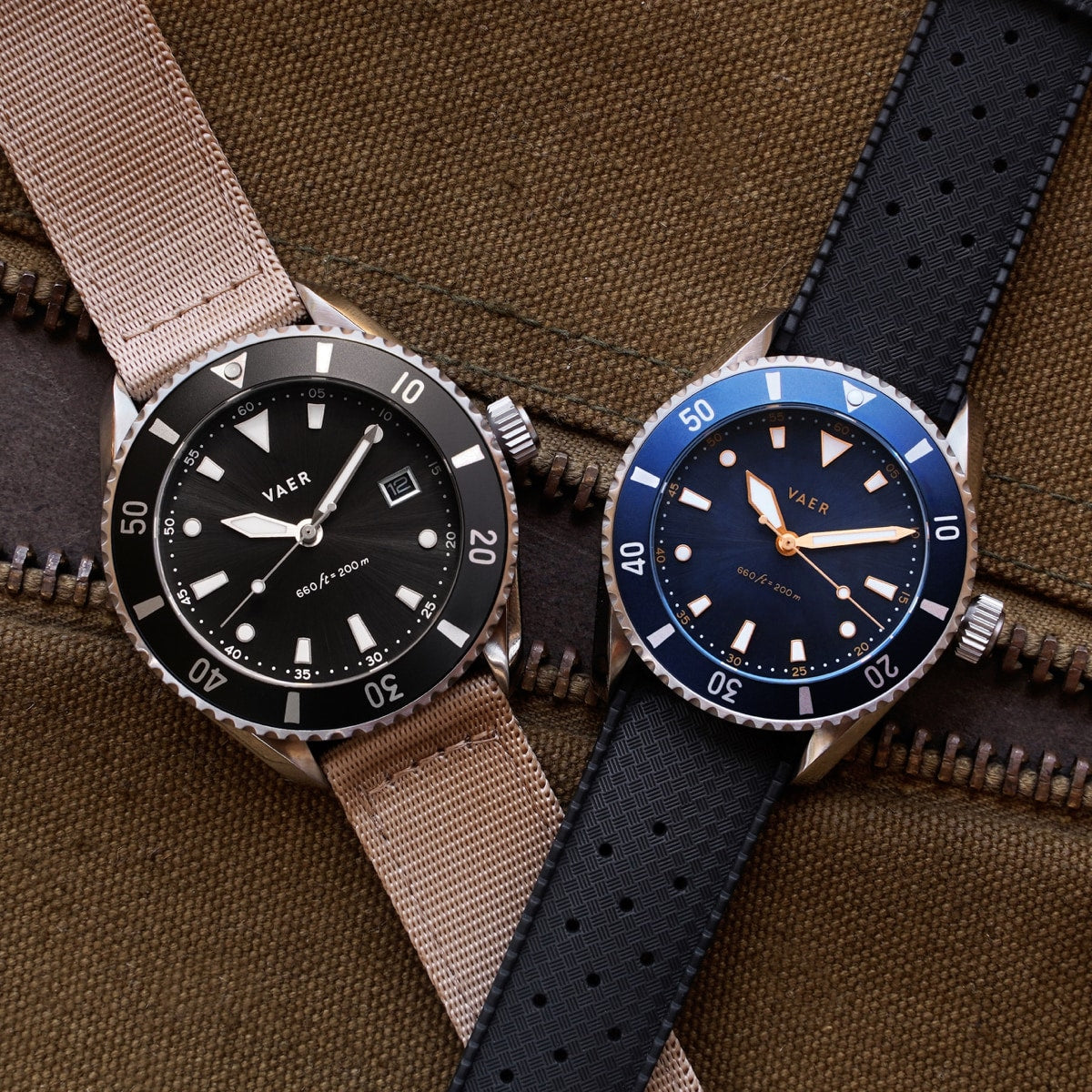 VAER DS4 Meridian Dive Watch - Black - Solar 42mm