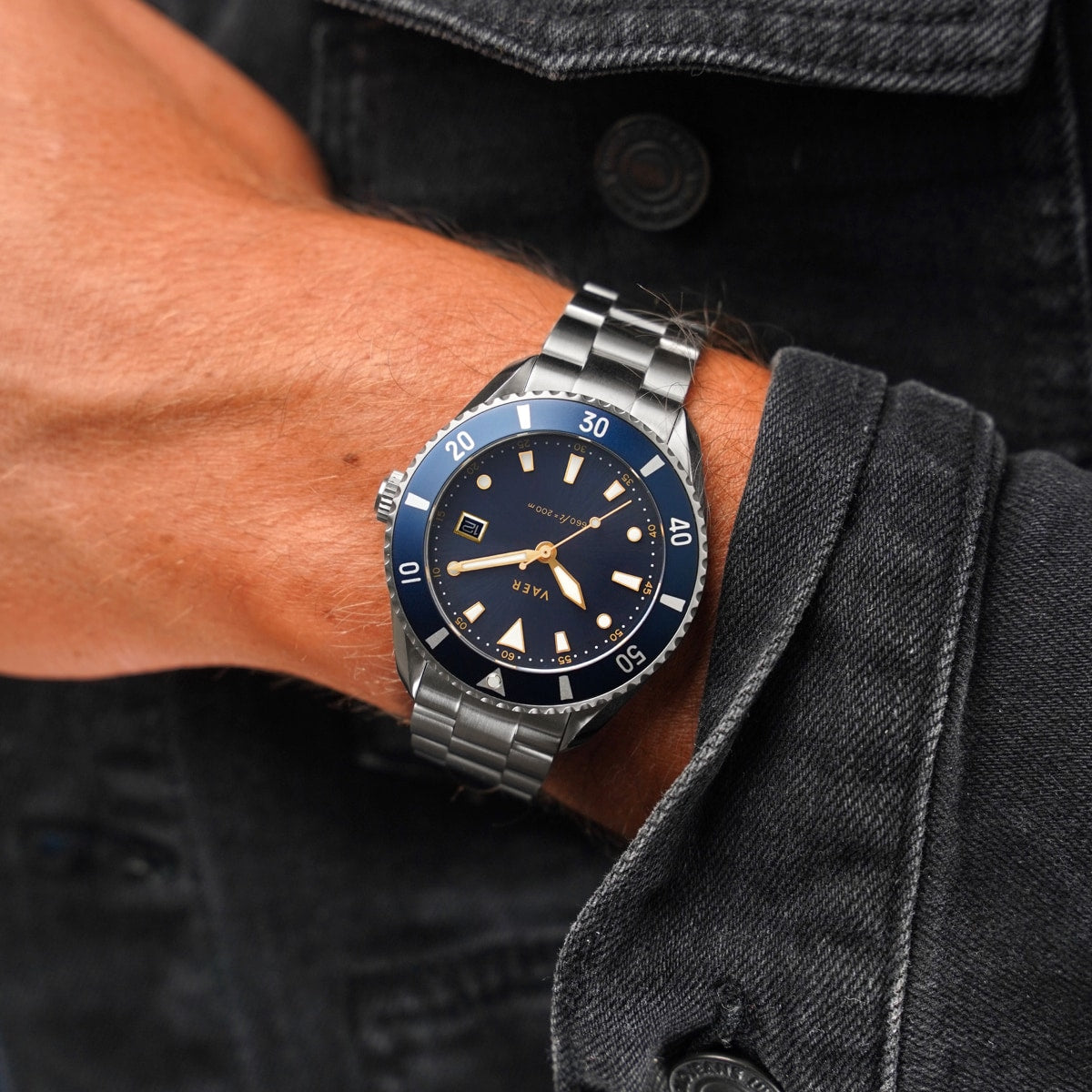 VAER DS4 Meridian Watch - Navy - Solar 42mm