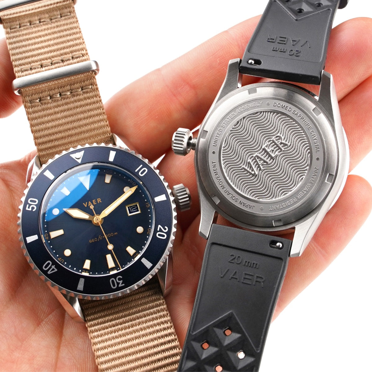 VAER DS4 Meridian Watch - Navy - Solar 42mm