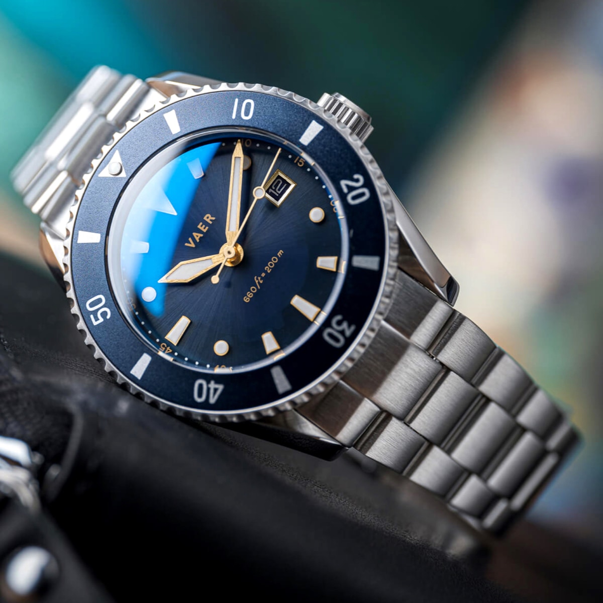 VAER DS4 Meridian Watch - Navy - Solar 42mm