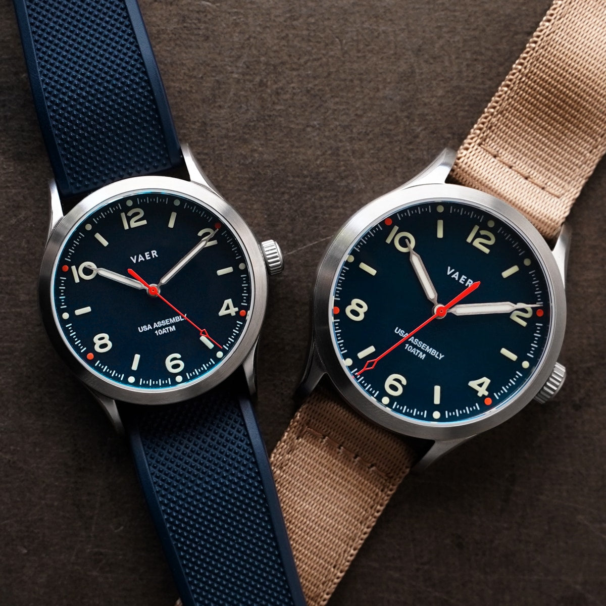 VAER C3 Design Navy Field Watch - 36mm USA Solar