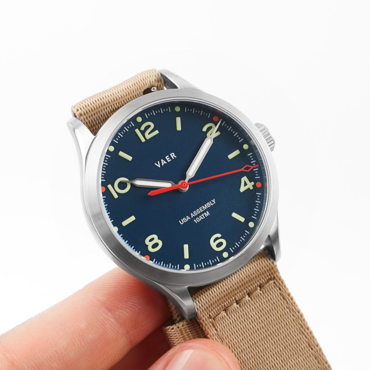 VAER C3 Design Navy Field Watch - 36mm USA Solar
