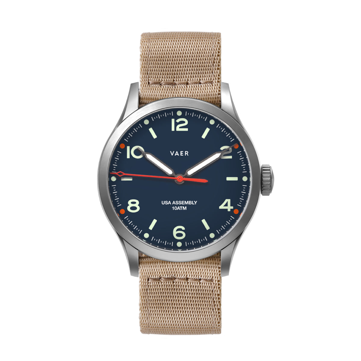 VAER C5 Design Navy Field Watch - 40mm USA Solar