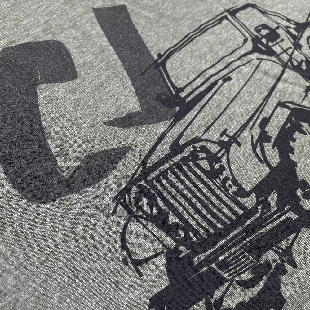 Camiseta verde militar de mezcla triple para hombre Jeep® CJ - Serie LDD