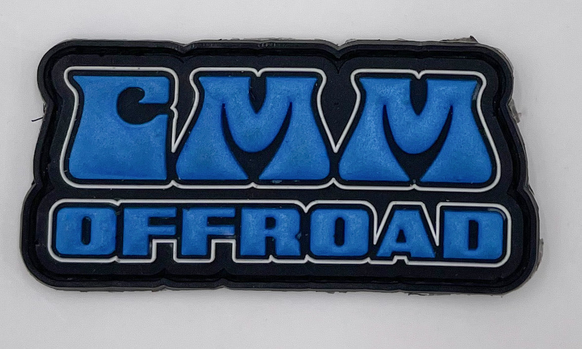 Blue and black CMM Offroad patch for overland and expedition vehicle accessories