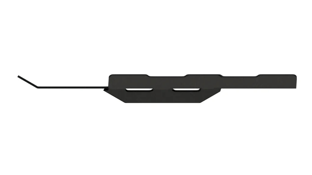 Black metal drop skid plate for off-road vehicle undercarriage protection