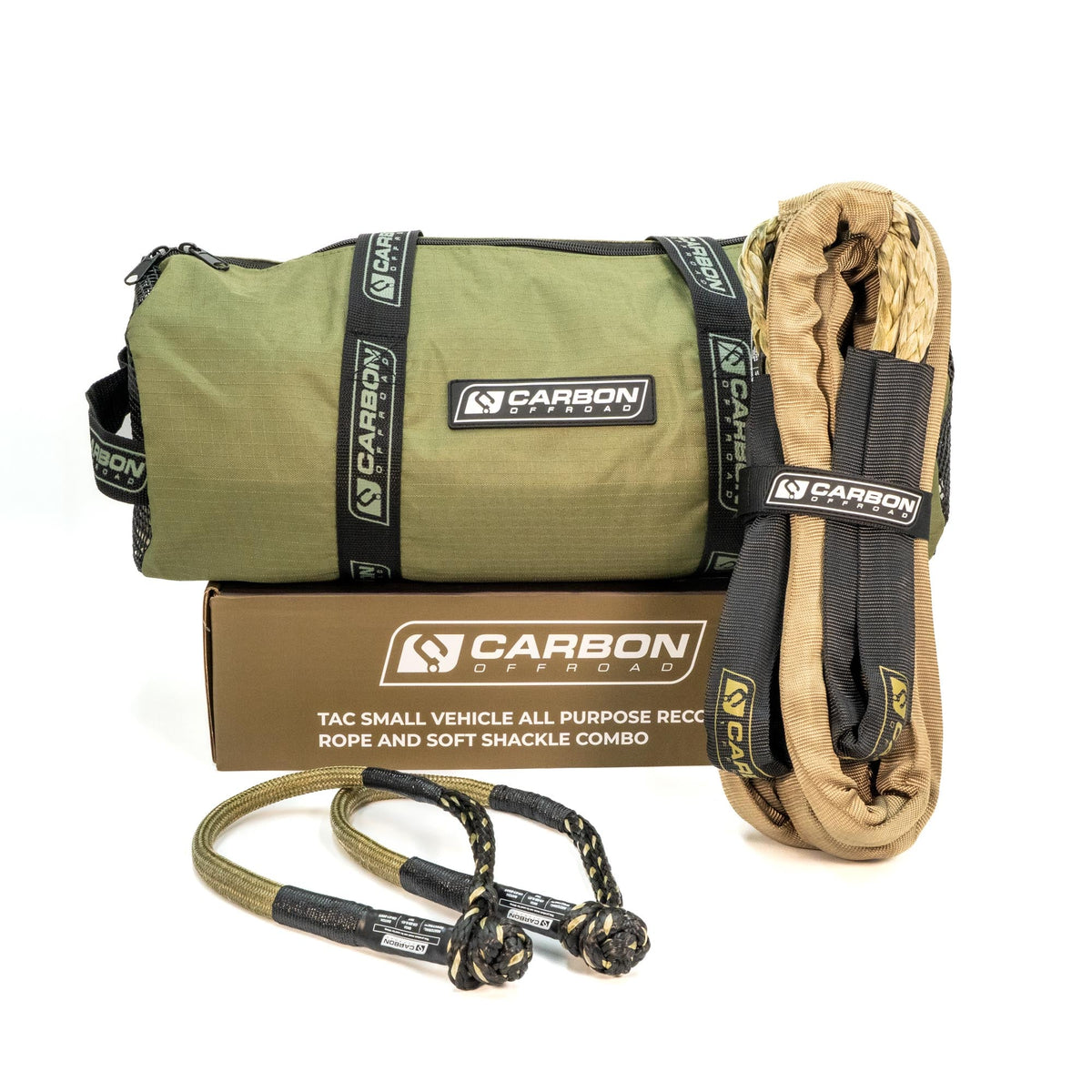 Carbon Offroad TAC small vehicle rope and soft shackle combo for universal fit