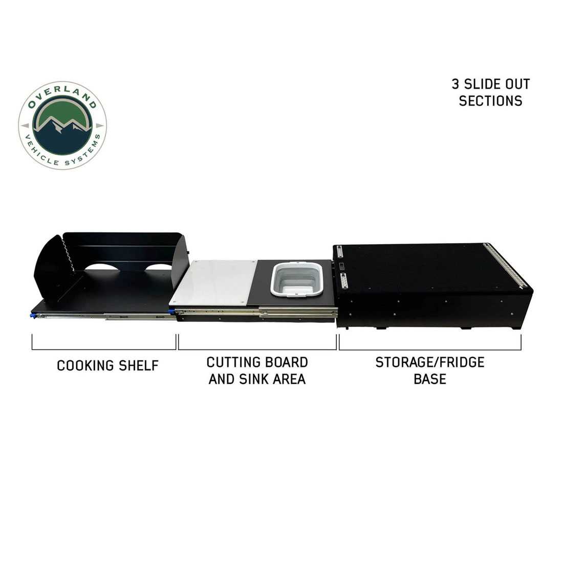 Overland Vehicle Systems camp cargo box kitchen with slide-out sink - view 3
