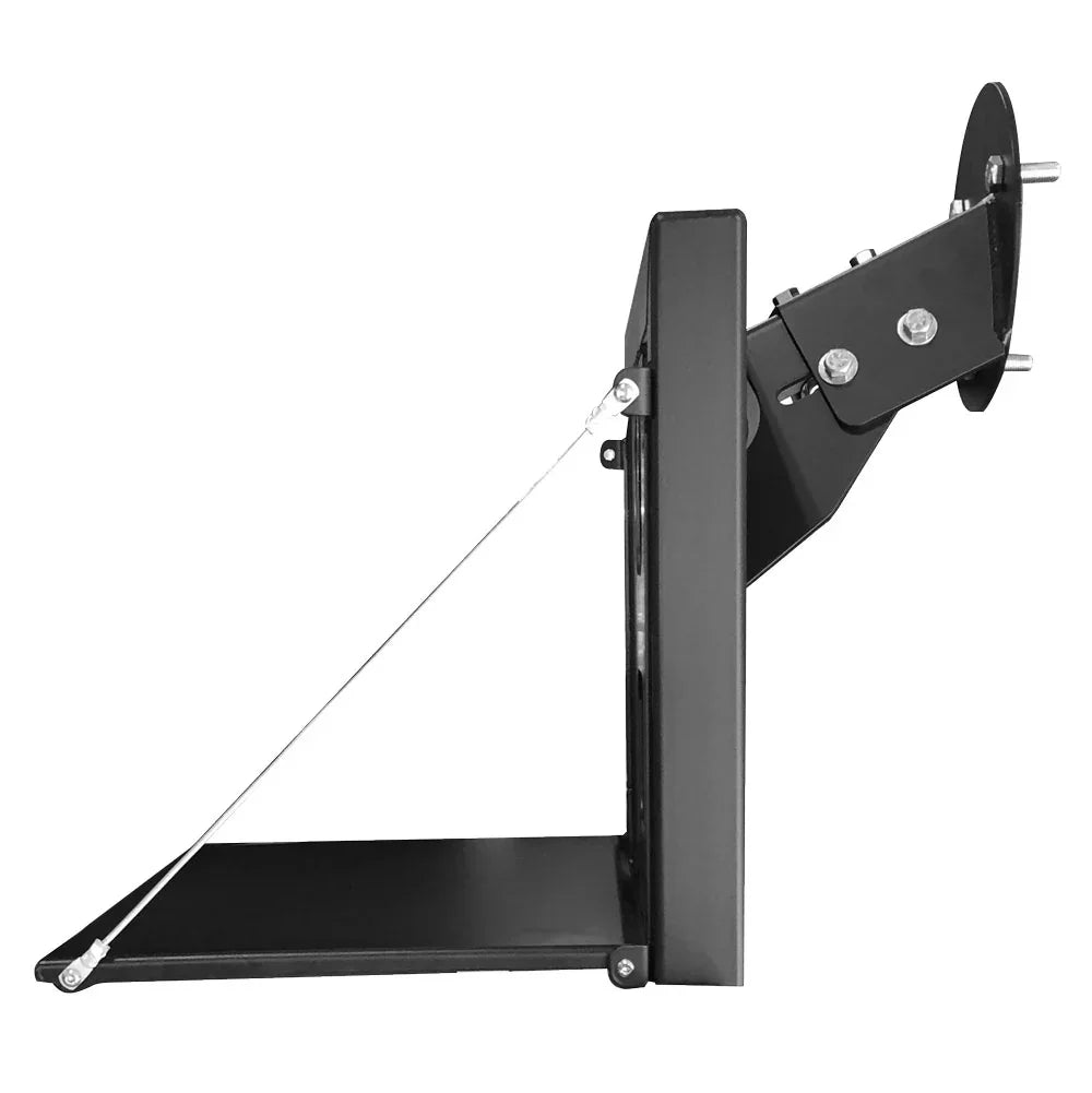Folding black metal camp table for overlanding and expedition vehicle accessories