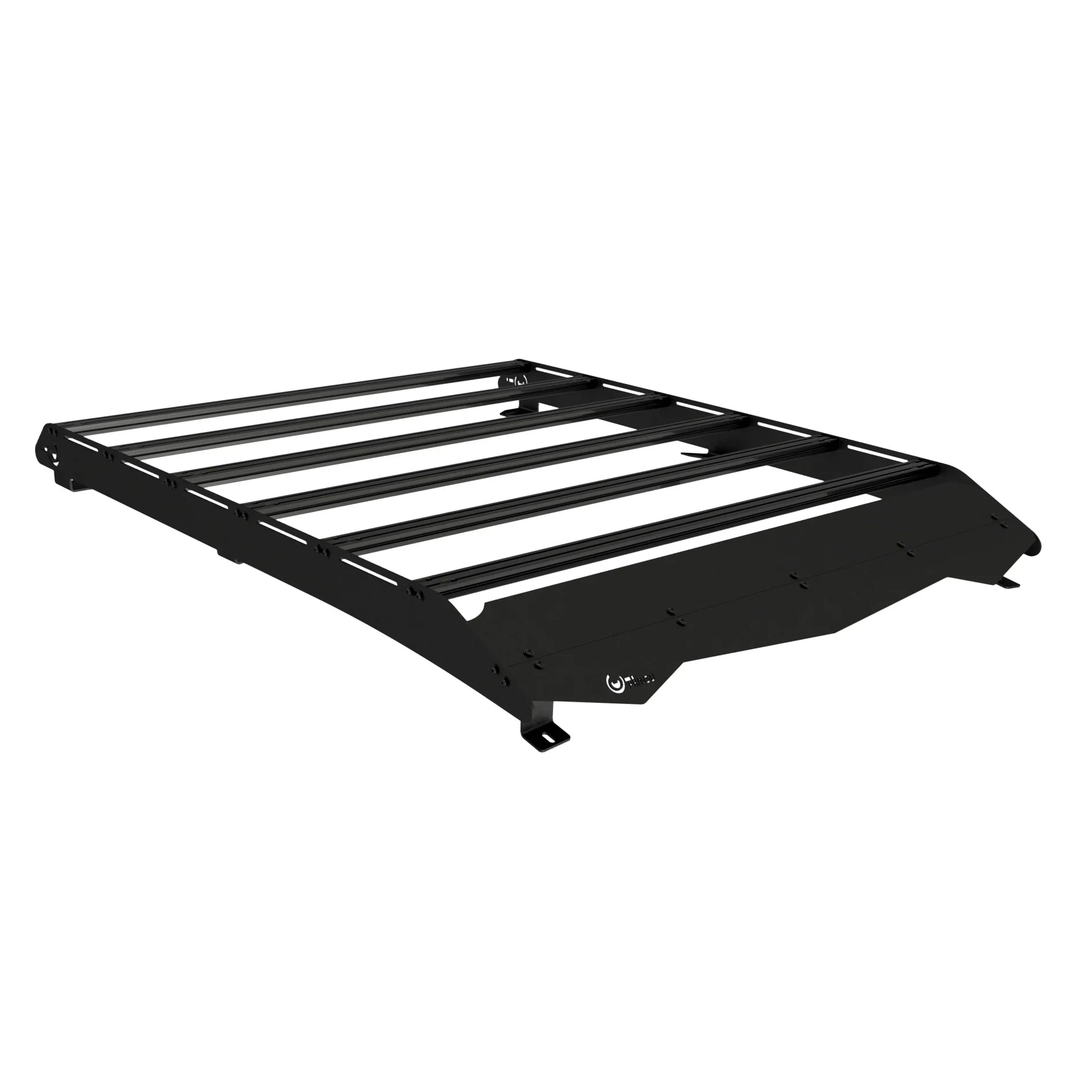 Black Can-Am Maverick Max 4-seat roof rack, rugged steel construction, angled corner view