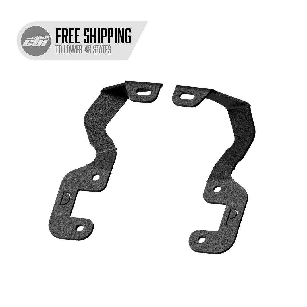 Black ditch light brackets for Chevy Colorado 2015-2022, set of two on white background.
